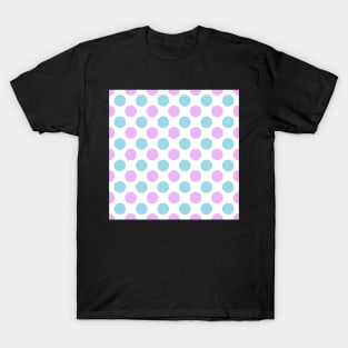 Lilac and Blue Circles Polka Dot Pattern T-Shirt